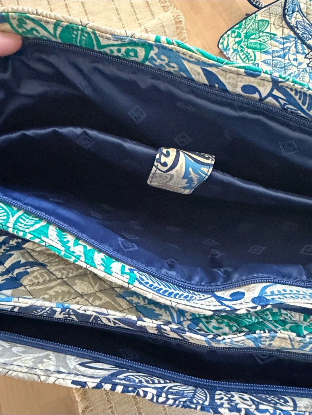 Vera Bradley set Quilted Floral Tote Bag in Blue & Teal